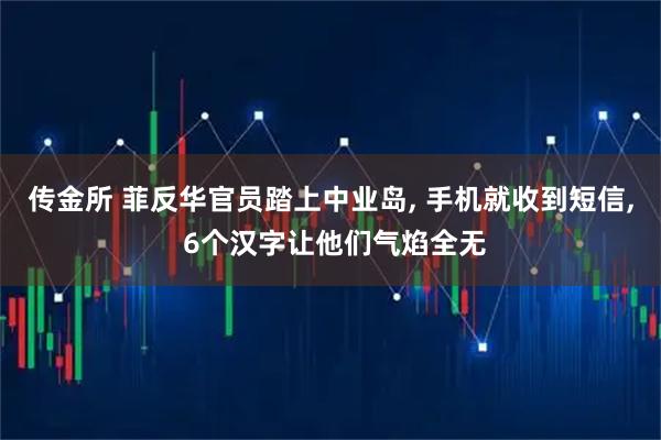 传金所 菲反华官员踏上中业岛, 手机就收到短信, 6个汉字让他们气焰全无